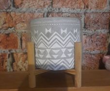 lovely candle on wooden stand