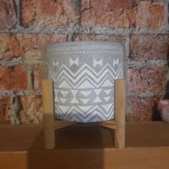 lovely candle on wooden stand