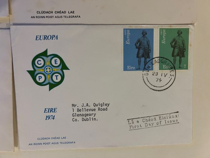 Irish 1970's FDC covers 9pcs envelopes