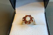 9ct Gold Opal and Garnet Dress Ring