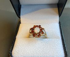 9ct Gold Opal and Garnet Dress Ring