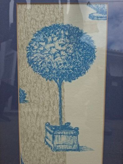 Nice set of 3 Vintage Botanical prints on woven Linen