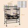 Large Hamster Cage, Gerbil Cage with Tubes, Storage Shelf, Ramps, Platforms, Running Wheel - Black Image 2