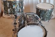 Ludwig Black Diamond Pearl Drum set kit 70s Blue Olive 20 13 15