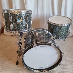 Ludwig Black Diamond Pearl Drum set kit 70s Blue Olive 20 13 15