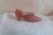 Vintage 1999 Coral Rhinestone 1920s  Shoe.