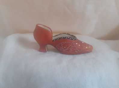 Vintage 1999 Coral Rhinestone 1920s  Shoe.