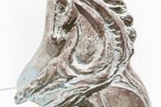 Horse Sculpture - Patinated Bronze, Marble (Signed)