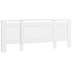 Radiator cover, slatted design, adjustable length 125-201 cm, MDF, White
