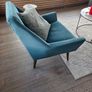 Armchair with cushion, Blue Velvet finish Image 2