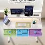 Electric Standing Desk, 120 x 54cm Height Adjustable Desk with 3 Drawers, RGB LED Strip & Charging Station for Home Office Computer Workstation, Computer Table with Monitor Stand, White Image 4