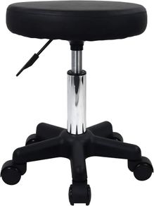 Round Rolling Stool with Wheels Height Adjustable Spa Stool for Salon Massage Home Kitchen Black