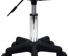 Round Rolling Stool with Wheels Height Adjustable Spa Stool for Salon Massage Home Kitchen Black