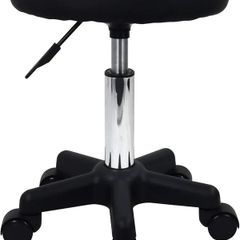 Round Rolling Stool with Wheels Height Adjustable Spa Stool for Salon Massage Home Kitchen Black