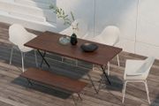 4-Piece Garden Chairs Outdoor Chairs Garden Chair, Modern Design, 59 cm x 55 cm x 84 cm, Grey