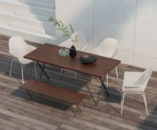 4-Piece Garden Chairs Outdoor Chairs Garden Chair, Modern Design, 59 cm x 55 cm x 84 cm, Grey