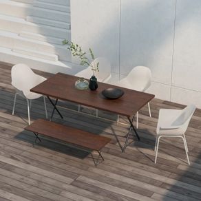 4-Piece Garden Chairs Outdoor Chairs Garden Chair, Modern Design, 59 cm x 55 cm x 84 cm, Grey