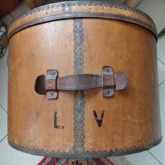 Antique wooden hat box