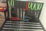 Assorted locking pliers and long-nose pliers set