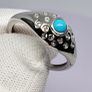 Sterling silver Arizona Sleeping Beauty Turquoise and Natural Zircon Ring in Platinum Overlay Sterling Silver Image 4