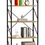 Bookcase 5 Tiers, Floor Standing Book Shelf, Wooden Shelf and Metal Frame Book Rack, Display Storage Rack Shelving Units for Living Room, Home Office - Rustic Brown Bookshelf MULTIPLE COLOURS AVAILABLE (FREE POSTAGE) Image 2