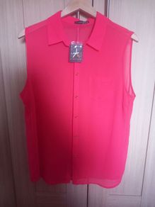 Ladies Coral Sleeveless Blouse