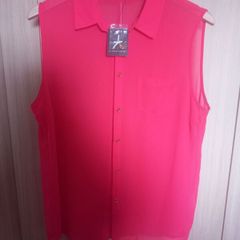 Ladies Coral Sleeveless Blouse