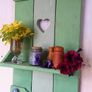 Rustic Floating Shelf / Coat Rack with hooks. Image 3