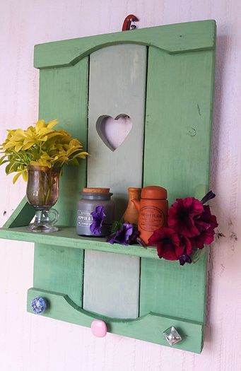 Rustic Floating Shelf / Coat Rack with hooks.