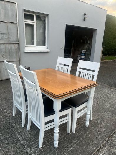 Solid Oak Table + 4 Chairs