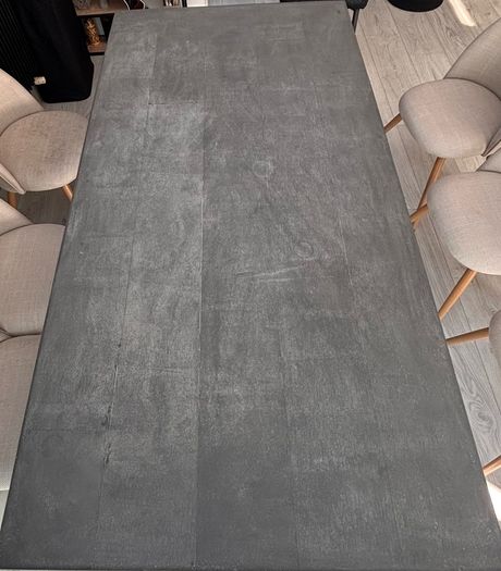 8 Person Dining Table with Concrete Top and Black Legs (chairs not included)