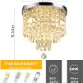 Modern Elegant Crystal Chandelier Lighting,K9 Ceiling Chandeliers Lights, 250mm, Beaded Light Shade with Clear Acrylic Jewel Droplets,Flush Mount LED Ceiling Light for Dining Room Bedroom Livingroom Image 4