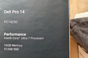 Dell Pro 14 PC14250 - AI PC - Intel Core Ultra 7 - 255U / up to 5.2 GHz - Win 11 Pro - Intel Graphics - 16 GB RAM - 512 GB SSD NVMe - 14" IPS 1920 x 1200 (Full HD Plus) - Gigabit Ethernet - Wi-Fi 6 - magnetite - BTS - with 1 Year Basic Onsite - No PSU