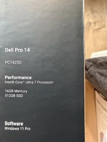Dell Pro 14 PC14250 - AI PC - Intel Core Ultra 7 - 255U / up to 5.2 GHz - Win 11 Pro - Intel Graphics - 16 GB RAM - 512 GB SSD NVMe - 14" IPS 1920 x 1200 (Full HD Plus) - Gigabit Ethernet - Wi-Fi 6 - magnetite - BTS - with 1 Year Basic Onsite - No PSU