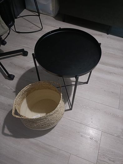Tray coffe black table with basquet