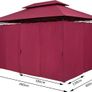 Gazebo 3 x 4 m Water-Repellent Metal Garden Stable Robust Side Walls Garden Image 8