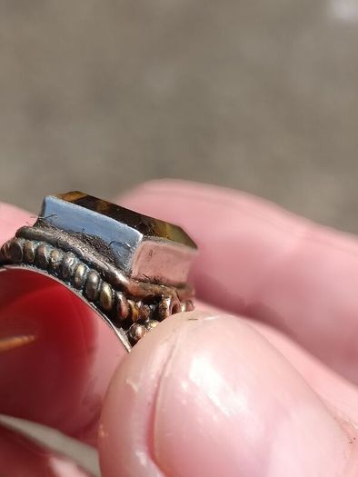 Large Green Citrine Sterling Silver Ring