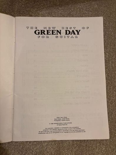Vintage Best of Green Day for Guitar Book