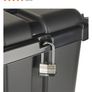 Black plastic storage trunk with lid on wheels Image 4