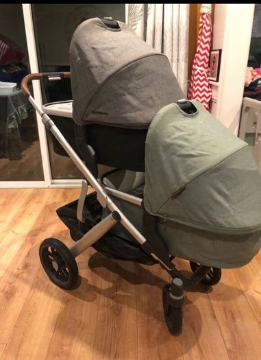 Uppababy baby vista V2 twin bassinet travel system