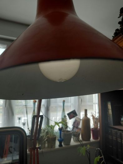 Vintage orange architect lamp heavy base works
