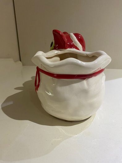 Christmas Decoration / Owl With Suck Glazed Ceramic Indoor Pot