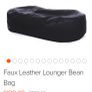 faux leather bean bag lounger black medium Image 2