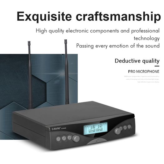 Wireless Microphone G-MARK G320AM Professional UHF 2 Channels Karaoke Mic Handheld Automatic Frequency Adjustable 100M