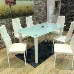 Dining Set table with 6 Chairs white