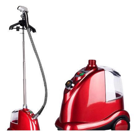BRAND NEW Steam straightener with brush and clothes hanger, height adjustable