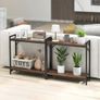 Narrow Console Table, Small Entryway Table with 2 Support Bar, Thin Sofa Tables, Small Couch Table, Side Tables for Living Room, Hallway, Bedroom, Rustic Brown Image 4