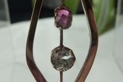 Modernist-style 9ct Gold Pendant, Pink and White Sapphire, London Hallmarked, Geometric Open Design