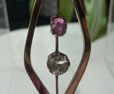Modernist-style 9ct Gold Pendant, Pink and White Sapphire, London Hallmarked, Geometric Open Design