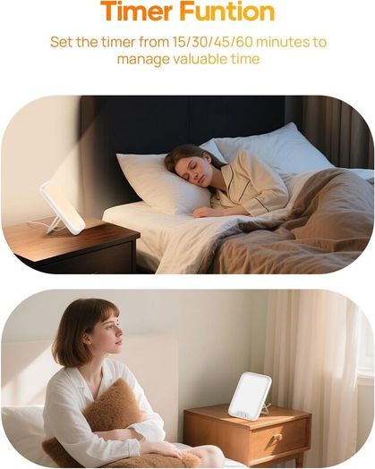 SAD Lamp, [3 Colors Temperature] 10000 Lux Light Therapy Lamp UV-Free for Depression, Sad Lights 4 Timer Stepless Brightness, Portable Light Therapy Box Boost Mood, Sleep, and Focus- Home/Office